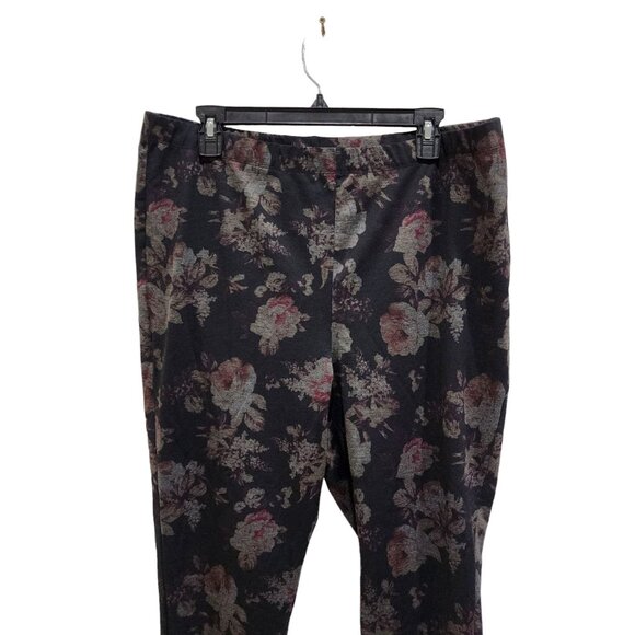 Michel Studio Pants Women's Size 2X Floral Print Straight Leg - Picture 4 of 14